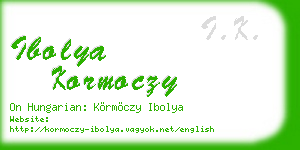 ibolya kormoczy business card
