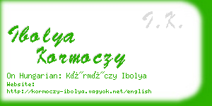 ibolya kormoczy business card